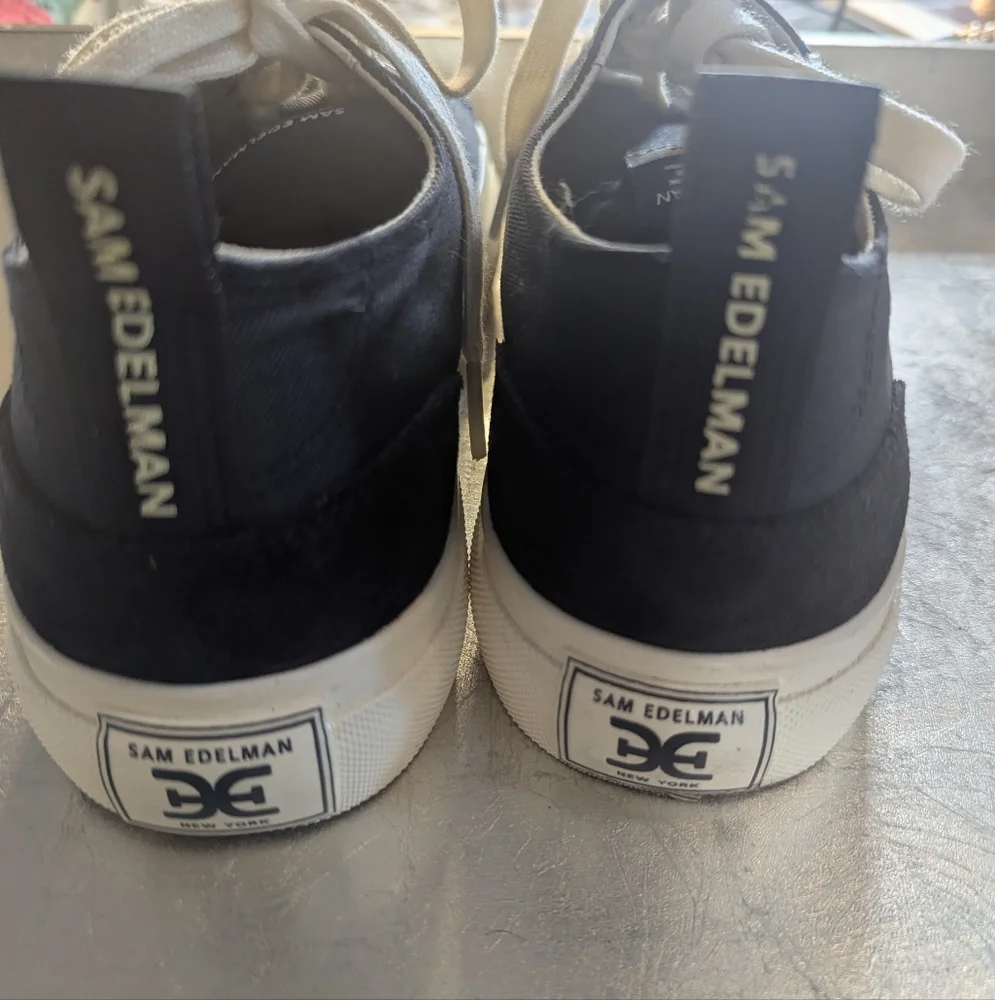 Sam Edelman Sneakers 8.5 Women's Black White Converse Style Shoes